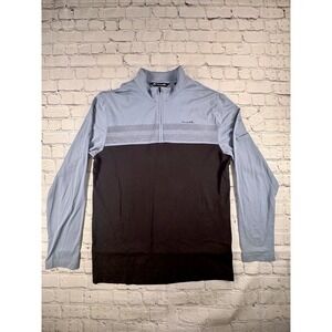 TRAVIS MATHEW Mens M Blue Quarter Zip Pullover Golf Performance Stretch Layer